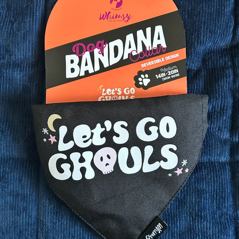 🆕 Doghaus Whimsy Collection - Reversible Dog Bandana Collar, 14-20”